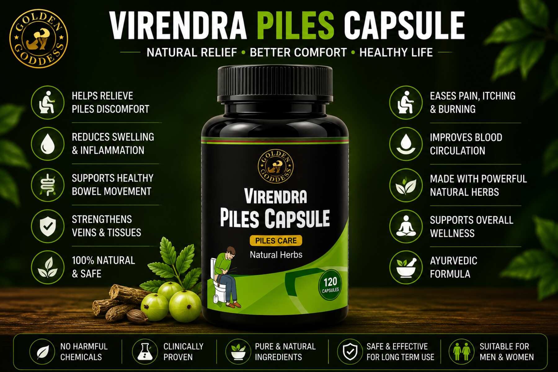 Golden Goddess Virendra Piles Capsule